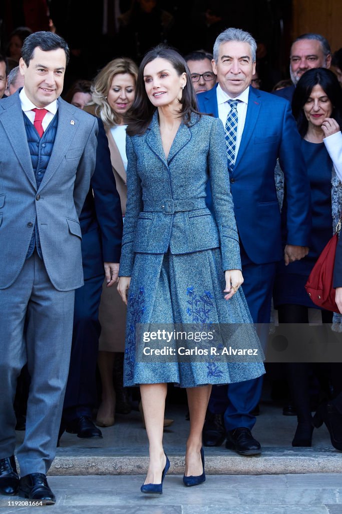 Queen Letizia Of Spain Visits La Alhambra in Granada