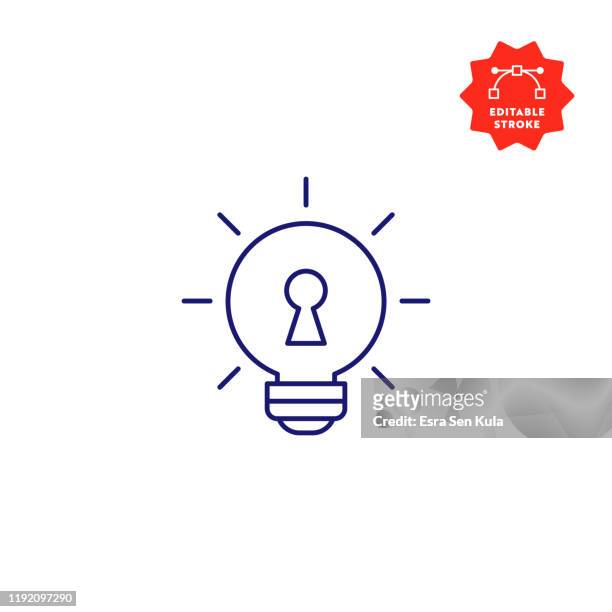 key idea single line icon with editable stroke and pixel perfect. - opportunity stock illustrations