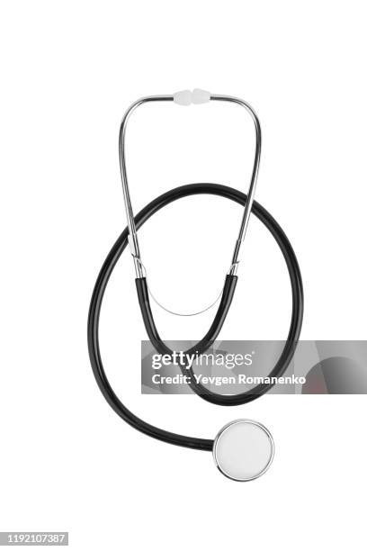 stethoscope isolated on white background - medizinisches instrument stock-fotos und bilder