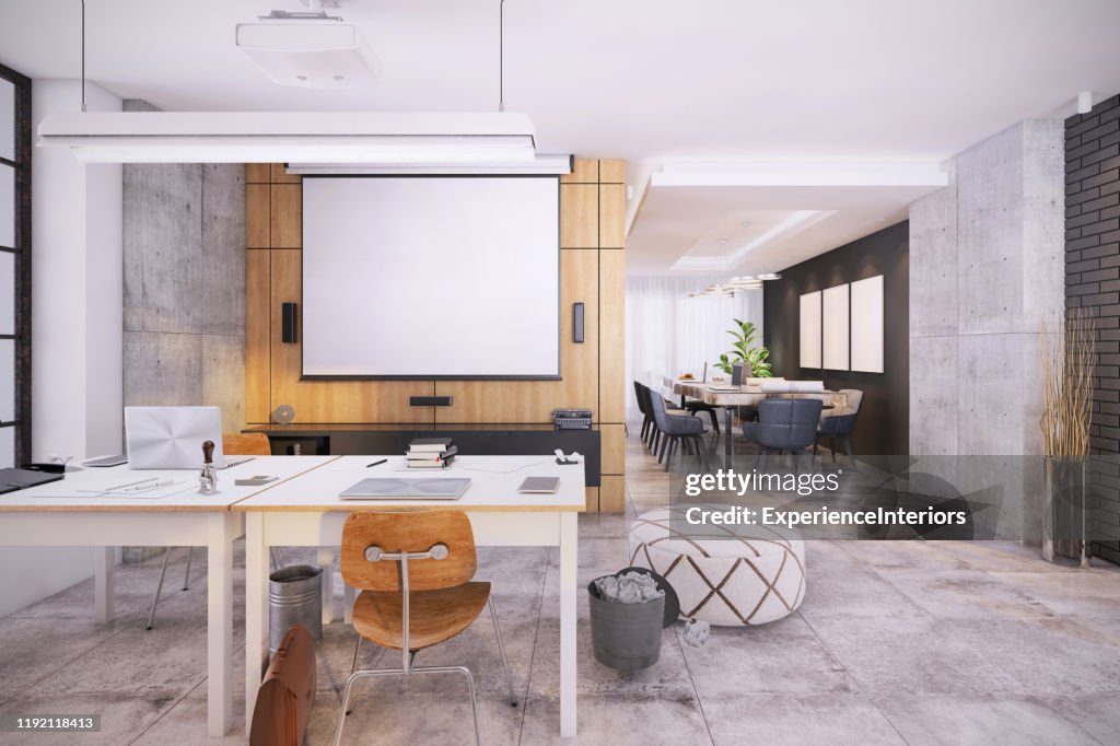 Modern open plan office interior