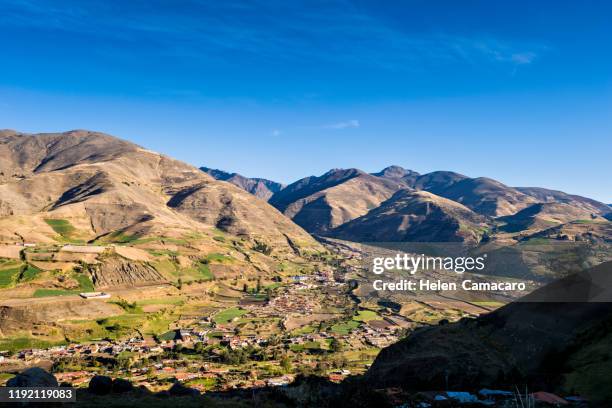 landscape of mucuchies valley early in the morning. merida state, venezuela - merida venezuela stock pictures, royalty-free photos & images