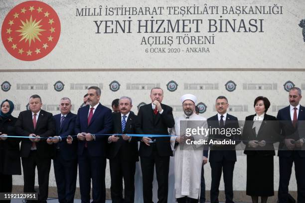 President of Turkey Recep Tayyip Erdogan , Head of Turkeys Religious Affairs Directorate Ali Erbas , Turkish Vice President Fuat Oktay , Turkish...