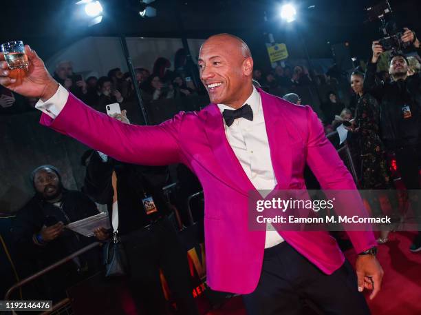 Dwayne Johnson at the UK Premiere of JUMANJI: THE NEXT LEVEL at Odeon IMAX Waterloo on December 05, 2019 in London, England.