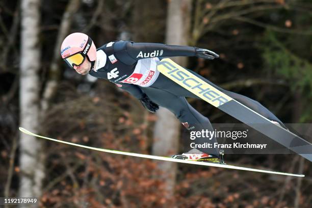 Pius Paschke of Germany during the competiton on day 8 of the 68th FIS Nordic World Cup Four Hills Tournament ski jumping event at...