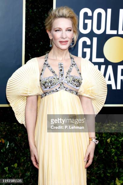 Cate Blanchett photographed on the red carpet of the 77th Annual Golden Globe Awards at The Beverly Hilton Hotel on January 05, 2020 in Beverly...