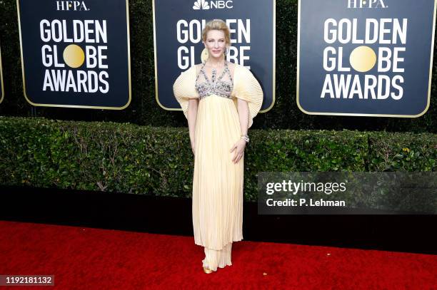 Cate Blanchett photographed on the red carpet of the 77th Annual Golden Globe Awards at The Beverly Hilton Hotel on January 05, 2020 in Beverly...