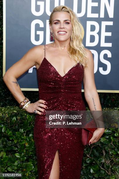 Busy Philipps photographed on the red carpet of the 77th Annual Golden Globe Awards at The Beverly Hilton Hotel on January 05, 2020 in Beverly Hills,...