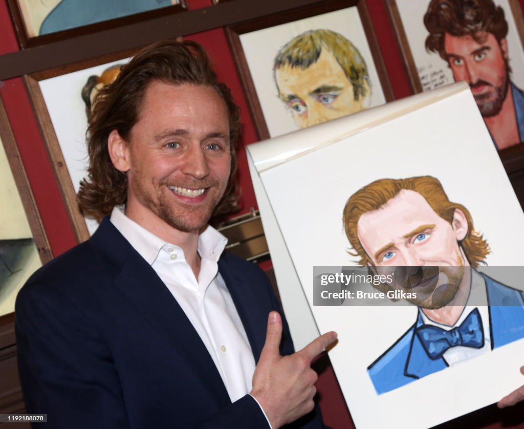 Actor Tom Hiddleston Joins Sardi's Wall Of Caricatures