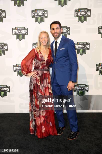 Aric Almirola and his wife Janice attend the Monster Energy NASCAR Cup Series Awards at Music City Center on December 05, 2019 in Nashville,...