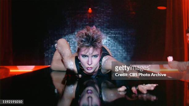 The movie "Flashdance", directed by Adrian Lyne. Seen here, Cynthia Rhodes as dancer Tina Tech. Initial theatrical release April 15, 1983. Screen...