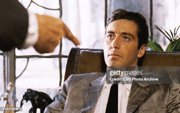 The movie "The Godfather: Part II", directed by Francis Ford Coppola, based on the novel 'The Godfather' by Mario Puzo. Seen here, the hand of G.D....