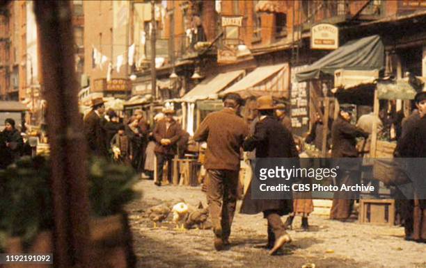 The movie "The Godfather: Part II", directed by Francis Ford Coppola, based on the novel 'The Godfather' by Mario Puzo. Seen here from left, walking...