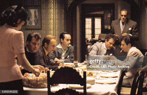 The movie "The Godfather: Part II", directed by Francis Ford Coppola, based on the novel 'The Godfather' by Mario Puzo. Seen here from left, Talia...