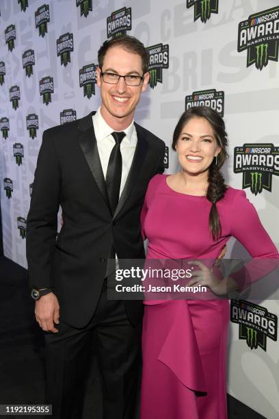 Joey Logano and his wife Brittany attend the Monster Energy NASCAR Cup Series Awards at Music City Center on December 05, 2019 in Nashville,...