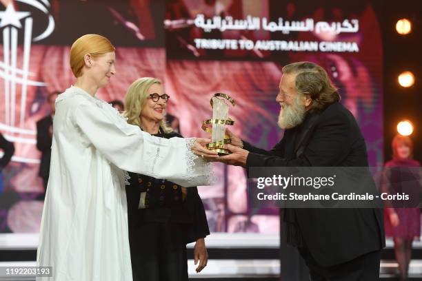 Tilda Swinton Delivers the tribute to Australian cinema to Gillian Armstrong and Jack Thompson during the Tribute to Australian Cinema during the...