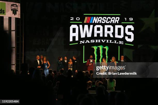 Champion Kyle Busch attends the Monster Energy NASCAR Cup Series Awards at Music City Center on December 05, 2019 in Nashville, Tennessee.