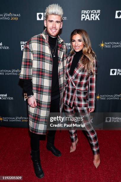 Colton Dixon and Jesse James Decker attend the 97th Annual National Christmas Tree Lighting Ceremony in President's Park on December 05, 2019 in...