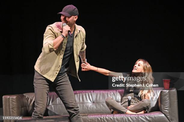 Mike Caussin and Jana Kramer perform at Bomhard Theater on December 05, 2019 in Louisville, Kentucky.