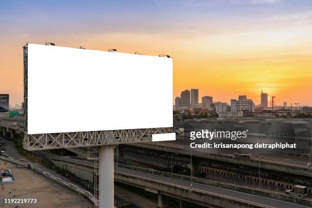 blank billboard,blank billboard with  sky for outdoor advertising poster - road sign board 個照片及圖片檔