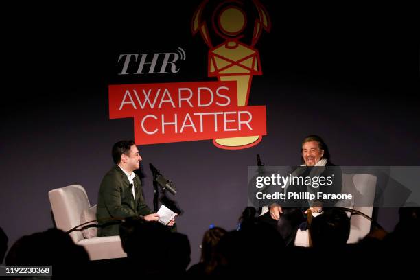 Al Pacino speaks onstage with Scott Feinberg during The Hollywood Reporter Awards Chatter Live with Al Pacino at DGA Theater on December 05, 2019 in...