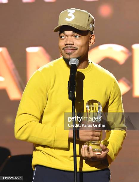 Rapper Chance The Rapper speaks onstage during 2019 Urban One Honors at MGM National Harbor on December 05, 2019 in Oxon Hill, Maryland.