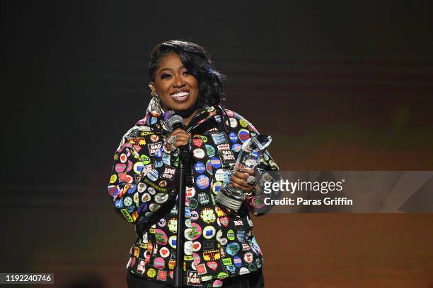 Missy Elliott speaks onstage during 2019 Urban One Honors at MGM National Harbor on December 05, 2019 in Oxon Hill, Maryland.