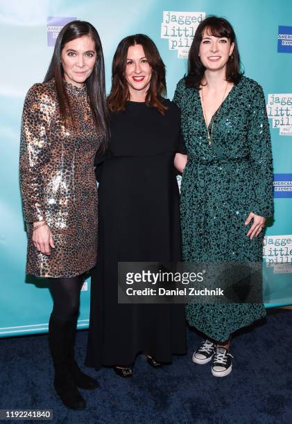 Diane Paulus, Alanis Morissette and Diablo Cody attend the after party of the opening night of the broadway show "Jagged Little Pill" at Broadhurst...