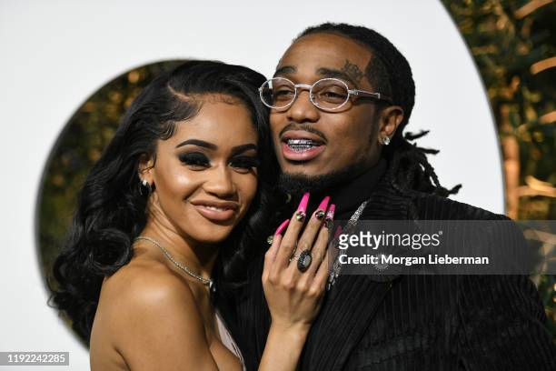 Saweetie and Quavo arrive at the 2019 GQ Men Of The Year event at The West Hollywood Edition on December 05, 2019 in West Hollywood, California.
