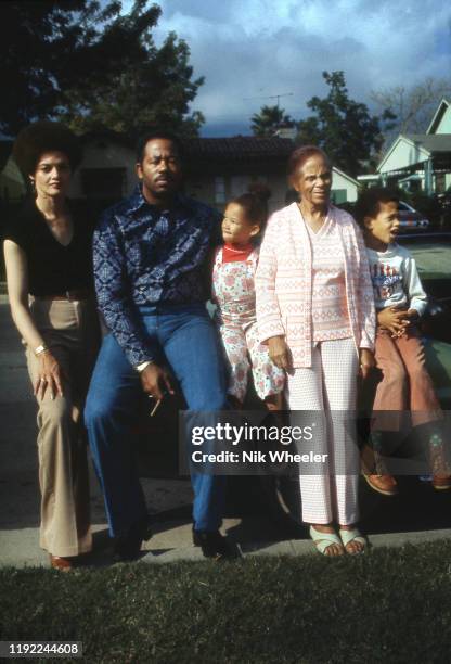 Group family photo of Black Panther Information Minister and political activist and author of "Soul On Ice" Eldridge Cleaver with his mother Thelma,...