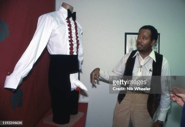 Former Black Panther and political activist Eldridge Cleaver turns fashion designer as he reveals his line of mens pants with codpiece at fashion...