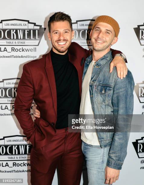 Constantine Rousouli with guest attend A Molly Jolly Christmas at Rockwell Table and Stage on December 05, 2019 in Los Angeles, California.