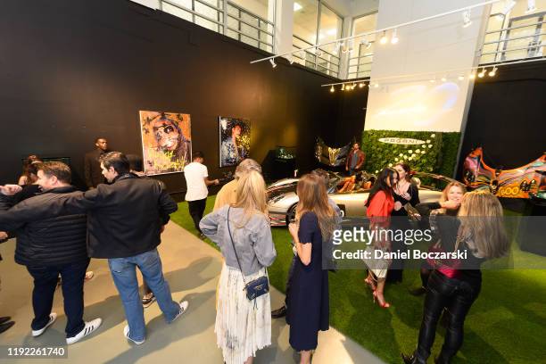 General view of atmosphere as Domingo Zapata hosts an evening featuring the works of Enrique Cabrera and Johnny Nunez at David Rosen Galleries during...