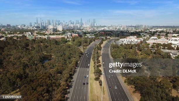 aerial highway view - melbourne australia aerial stock pictures, royalty-free photos & images