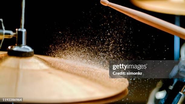 close-up of cymbal - cymbal stock pictures, royalty-free photos & images