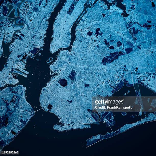 brooklyn new york 3d render map blue top view apr 2019 - brooklyn new york stock pictures, royalty-free photos & images