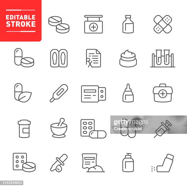 medicines icons - inhaler stock illustrations