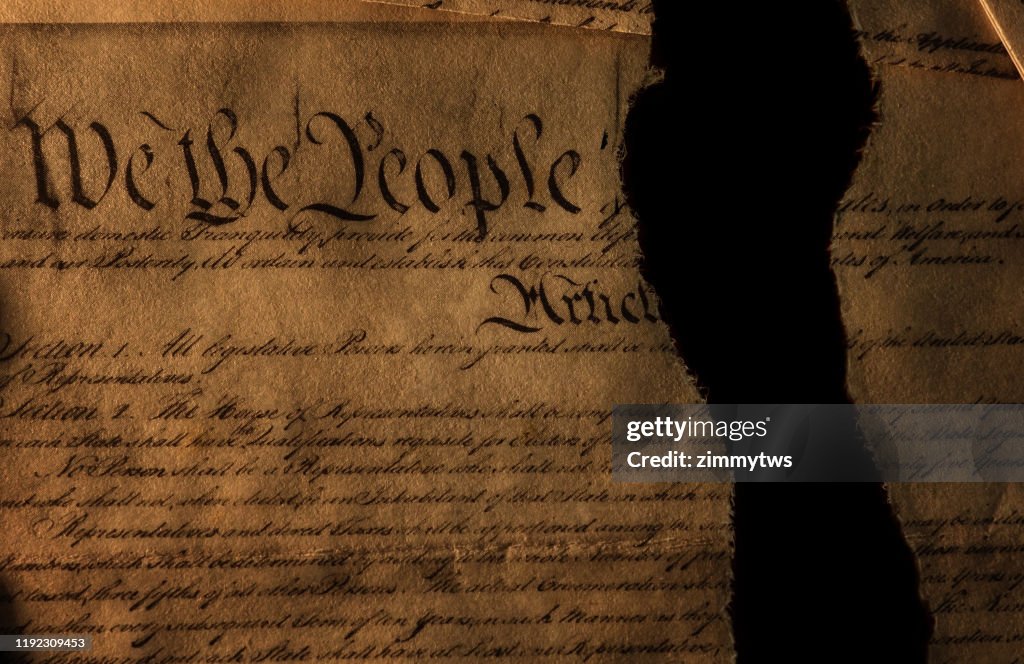 The US Constitution ripped in half