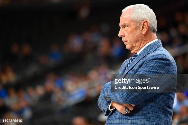 University of North Carolina Tar Heels head coach Roy Williams looks on during the CBS Sports Classic between the UCLA Bruins and the North Carolina...
