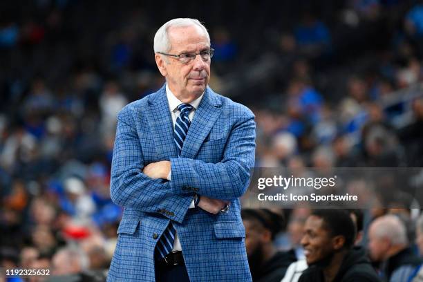 University of North Carolina Tar Heels head coach Roy Williams looks on during the CBS Sports Classic between the UCLA Bruins and the North Carolina...