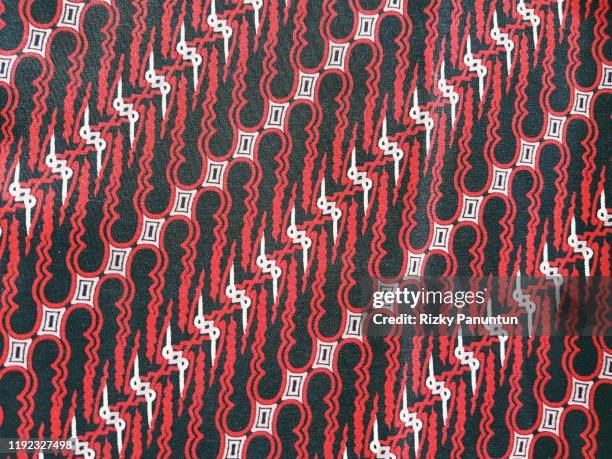 full frame shot of traditional patterned batik parang - batik indonesia stockfoto's en -beelden