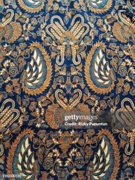 full frame shot of traditional patterned batik - batik indonesia stockfoto's en -beelden