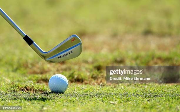 Detail of Rickie Fowler of the United States irons during the third round of the Hero World Challenge on December 06, 2019 in Nassau, Bahamas.
