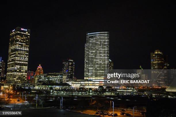 The Milwaukee skyline is seen at night on January 6, 2020 in Milwaukee, Wisconsin. - The 2020 Democratic National Convention, in which delegates of...