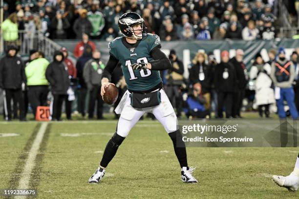 Philadelphia Eagles quarterback Josh McCown looks to pass during the Playoff game between the Seattle Seahawks and the Philadelphia Eagles on January...