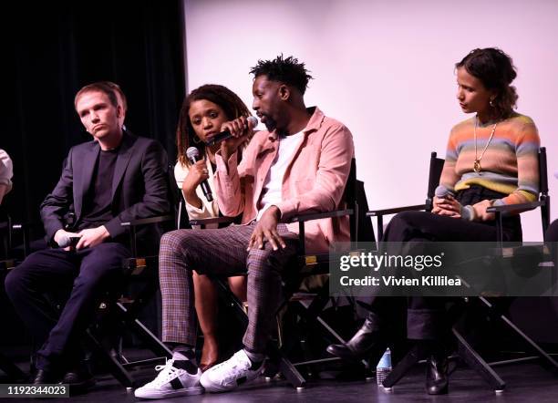 Jan Komasa, Ladj Ly and Mati Diop attend Shortlisted: Best International Feature Film Panel at the 31st Annual Palm Springs International Film...