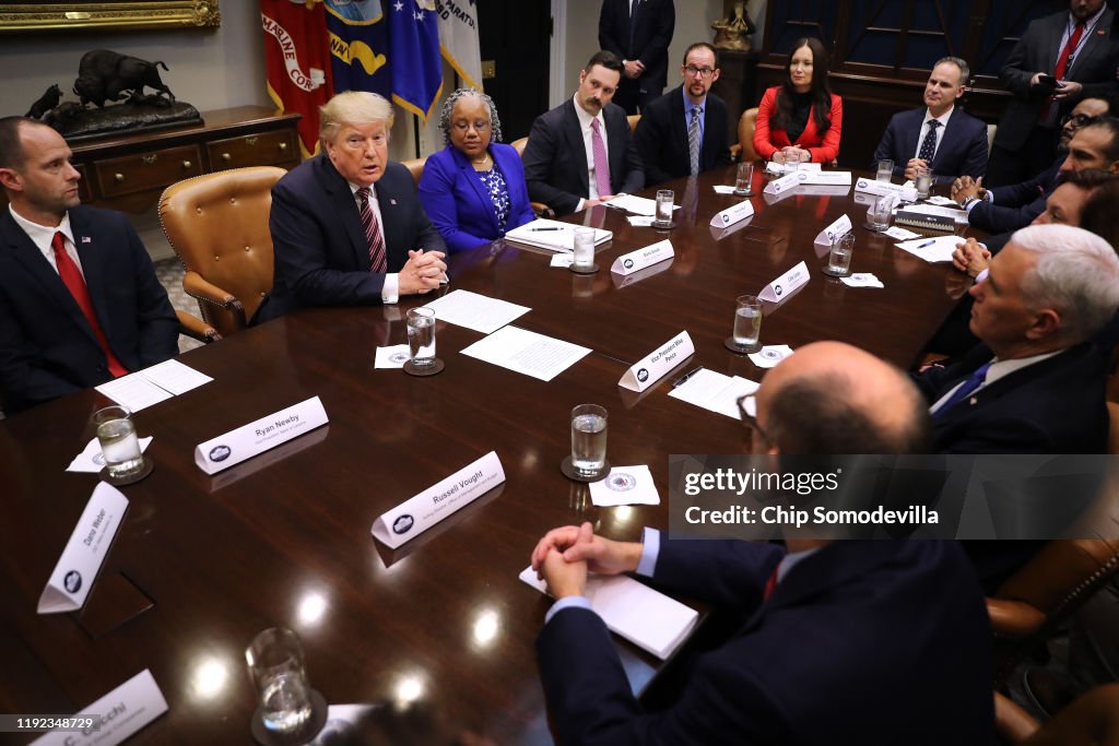 Trump Round Table U.S. President Donald Trump hosts a roundtable discussion with small ...