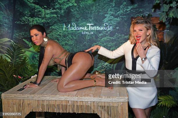 Evelyn Burdecki unveils the new wax figure of Nicki Minaj at Madame Tussauds Berlin on January 7, 2020 in Berlin, Germany.