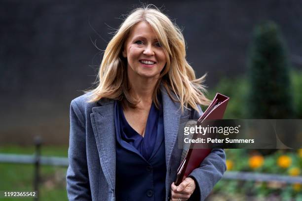 Minister of State for Housing, Esther McVey, leaves Downing Street after the first Ministerial Cabinet Meeting of 2020 on January 7, 2020 in London,...