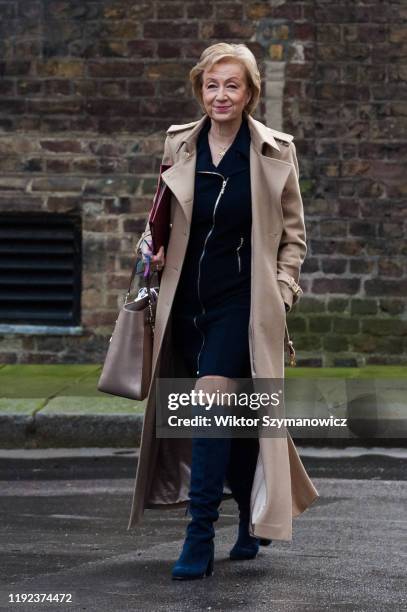 Secretary of State for Business, Energy and Industrial Strategy Andrea Leadsom arrives in Downing Street in central London to attend a Cabinet...