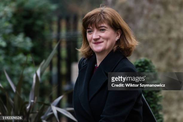 Secretary of State for Digital, Culture, Media and Sport Nicky Morgan arrives in Downing Street in central London to attend a Cabinet meeting on 07...